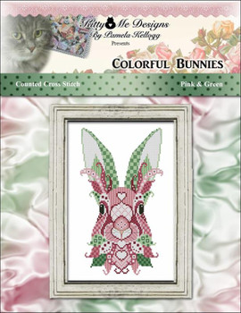 Colorful Bunny Pink and Green 73 w X 119 high Kitty And Me Designs