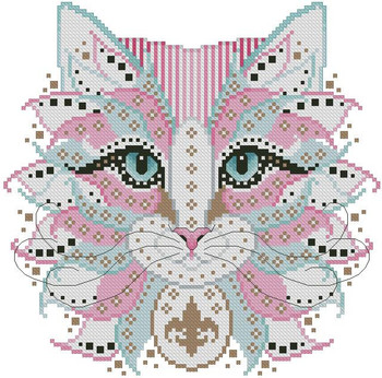 Colorful Cat Antoinette 105w x 104h Kitty And Me Designs