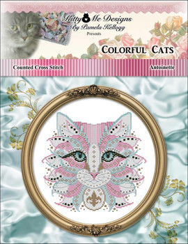 Colorful Cat Antoinette 105w x 104h Kitty And Me Designs