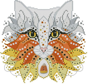 Colorful Cat Candy Corn 105w x 100h Kitty And Me Designs
