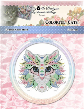 Colorful Cat Celebrate 105w x 94h Kitty And Me Designs