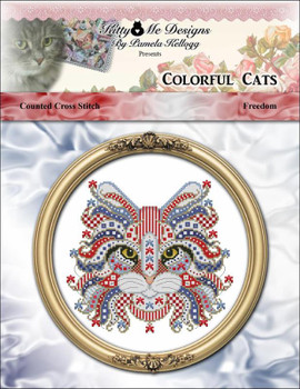 Colorful Cat Freedom 105w x 98h Kitty And Me Designs