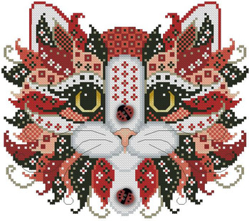 Colorful Cat Ladybug 107w x 94h Kitty And Me Designs