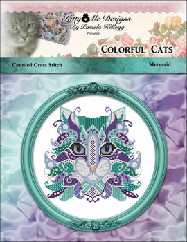 Colorful Cat Mermaid 99 w X 94 h Kitty And Me Designs