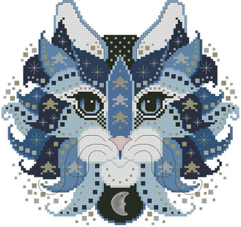 Colorful Cat Midnight 109w x 103h  Kitty And Me Designs