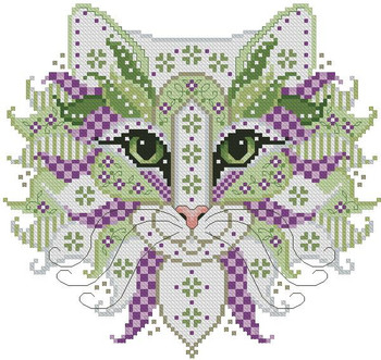 Colorful Cat Patrick 99w x 93h Kitty And Me Designs