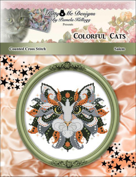 Colorful Cat Salem 97w x 83h  Kitty And Me Designs