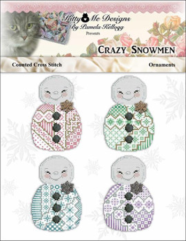 Crazy Snowman Ornaments 43 wide X 68 high Kitty And Me Designs