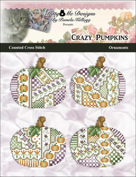 Crazy Pumpkins Ornaments 49w x 44h Kitty And Me Designs