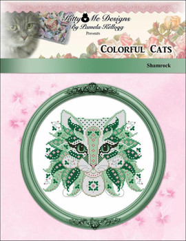 Colorful Cat Shamrock 97w x 84h Kitty And Me Designs