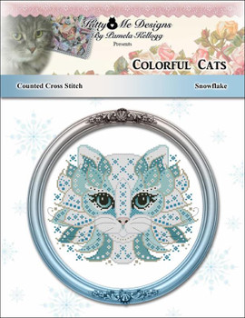 Colorful Cat Snowflake 117w x 96h Kitty And Me Designs