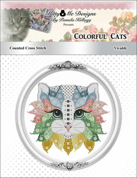 Colorful Cat Vivaldi 109w x 99h Kitty And Me Designs