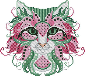 Colorful Cat Watermelon 109w x 98h Kitty And Me Designs