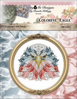 Colorful Eagle Old Glory 105w x 90h Kitty And Me Designs