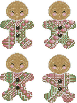 Crazy Gingerbread Men Ornaments 44 w X 63 h Kitty And Me Designs