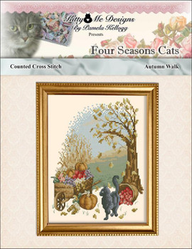 Four Seasons Cats Autumn Walk 86w x 107h Kitty And Me Designs