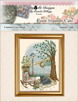 Four Seasons Cats Summer Nap 85w x 103h  Kitty And Me Designs