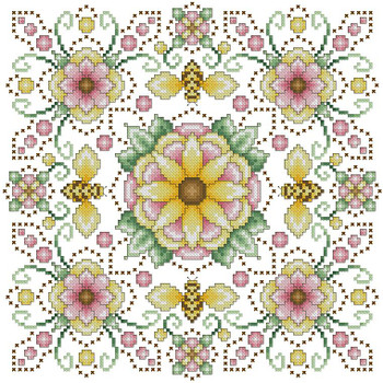 Four Seasons Mandala Summer 125w x 125h Kitty And Me Designs