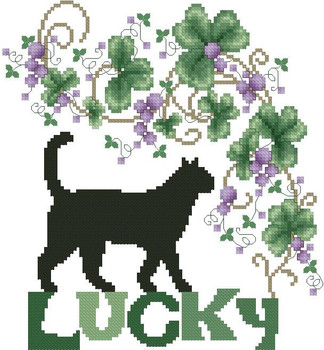 Lucky 100 stitches w X 109 stitches h Kitty And Me Designs