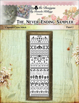 Never Ending Sampler Panel 2 84 wide X 252 high Kitty And Me Designs