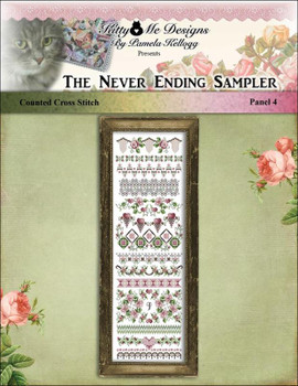 Never Ending Sampler Panel 4 84 wide X 252 high Kitty And Me Designs