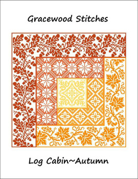 Log Cabin~Autumn 181w x 181h Gracewood Stitches