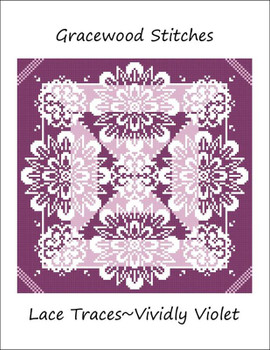 Lace Traces~Vividly Violet 123w x 123h Gracewood Stitches