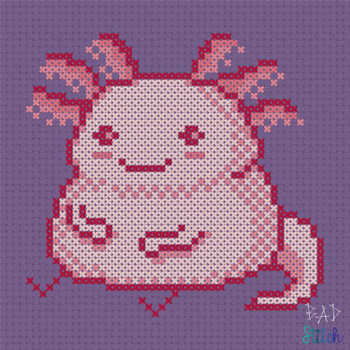 Chonky Axolotl 55w x 53h BAD Stitch