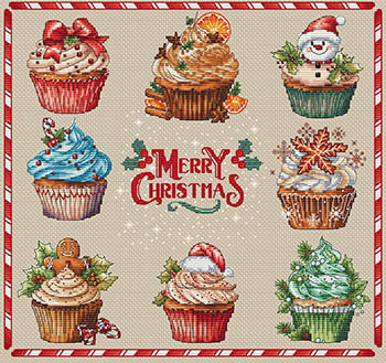 Merry Christmas Cupcakes by Les Petites Croix De Lucie 23-3085