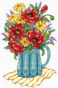 Ursula Michael Designs Spring Flowers In Vase  92w x 142h