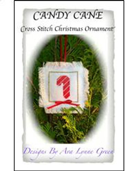 Candy Cane Christmas Ornament  4" x 4" Terri's Yarns and Crafts