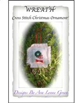 Wreath Cross Stitch Christmas Ornament 4" x 4" Terri's Yarns and Crafts