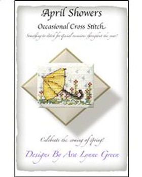 April Showers Occasional Cross Stitch design size 30 x 40 stitches Terri's Yarns and Crafts