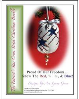 Patriot's Star Cross Stitch Christmas Bauble 2.5" x 9" Terri's Yarns and Crafts