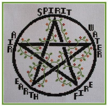 Elemental Pentagram 112w x 112h The Stitcherhood 