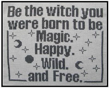 Magic, Happy, Wild & Free 122 wide x 103 high The Stitcherhood 