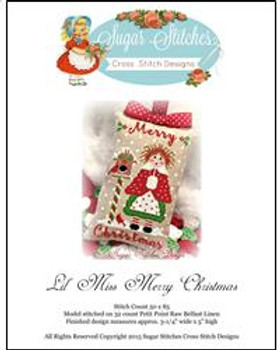 Lil' Miss Merry Christmas 50 x 85  Sugar Stitches Design