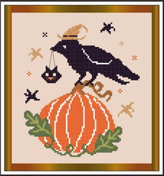 Crow And Pumpkin 80w x 93h Stitch N Needs