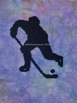 Hockey Player Silhouette 87 wide x 101 high Stitchnmomma
