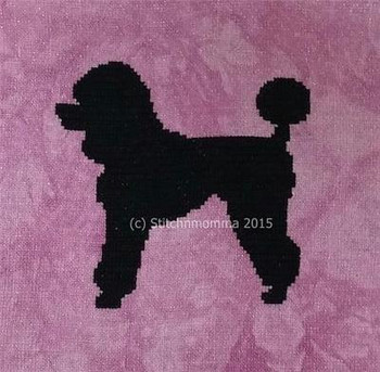 Dog Silhouette - Poodle 74 wide x 70 high Stitchnmomma