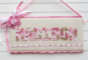 Alphabet - Pink Camo 28 high x 18 wide Stitchnmomma