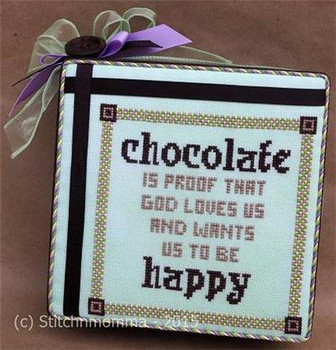 Chocolate Is Proof 82 wide x 78 high Stitchnmomma