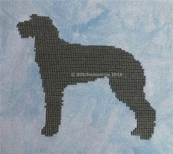 Dog Silhouette - Irish Wolfhound 80 wide x 72 high Stitchnmomma