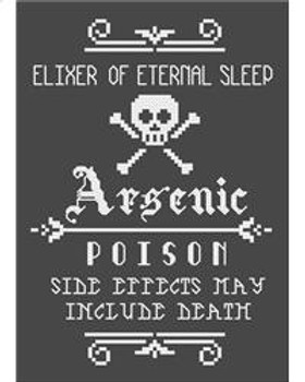 Arsenic Apothecary Label 67w X 96h StitchyFish Designs