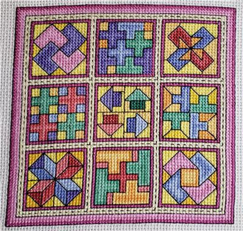 Quilt Blocks 8 - Jigsaw  74w x 74h Rogue Stitchery