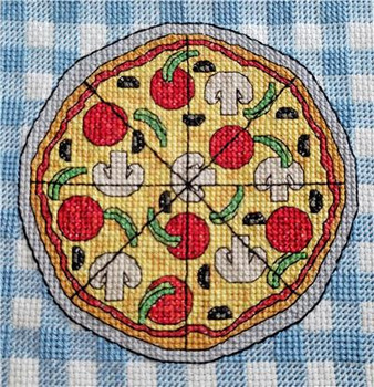 Pizza Supreme 70 x 70 Rogue Stitchery