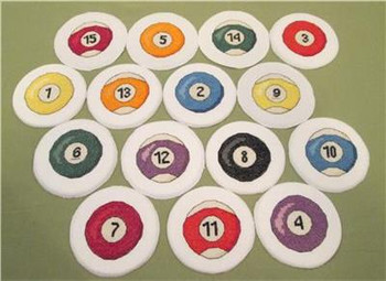 Billiard Balls 29 x 29 Each Rogue Stitchery