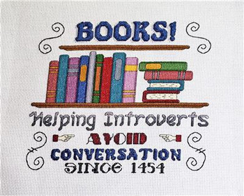 Introverts Avoiding Conversation 111 x 98 Rogue Stitchery