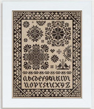A Cold Sea Sampler 125w x 159h inspired by traditional Icelandic embroidery motifs Modern Folk Embroidery