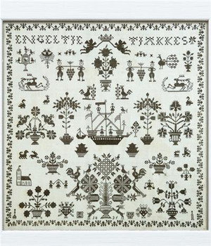 Engeltje Tjakkes 1835 - MFE SAL 2022 (full pattern) 362w x 353h Modern Folk Embroidery